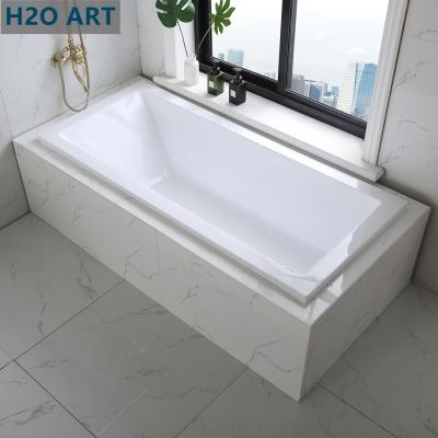 China UK Standard Acrylic Drop in Bathtub with Simple Built in Design and Optional Headrest for sale