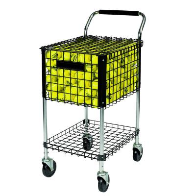 China New Product Metal Sports Mobile Tennis Ball Hopper, Cooler Box With Wheels, Tennis Teaching Dolly Cart for sale