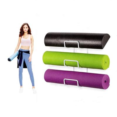 China 3 Layer Gym Yoga Mat Holder Wall Mount Yoga Mat Storage Rack Viable Home Accessories for sale