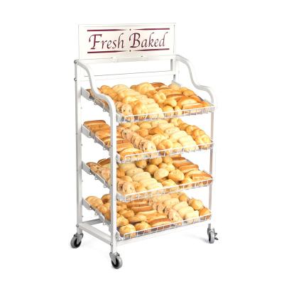 China China Manufacturer Directly Sale Bakery double sided display stand /wire metal bread display racks for sale