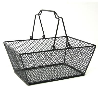 China Hot Sale Supermarket Beauty Shop Retail Shopping Basket Double Sided Cosmetics Wire Metal Shopping Basket for sale