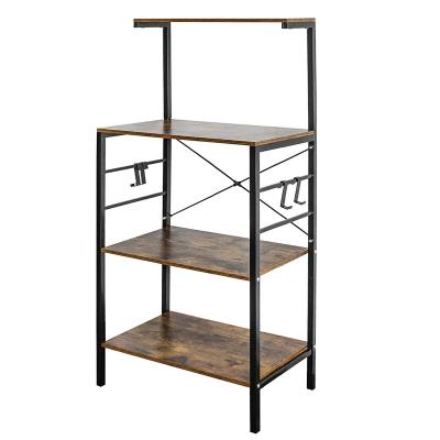 China Round-sided 3/4 /5tier Kitchen Rack Shelf Bracket For Home Mobile Storage Organizer Metal Telescopic Shelves With Wheels For Living Room for sale