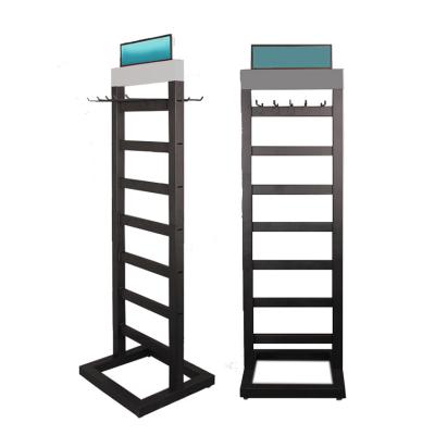 China Bilateral accessories of double-sided modern style metal belt display rack and metal floor hanging rack for store shelves for sale