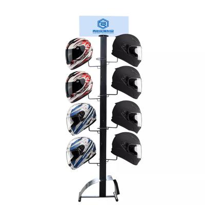 China Durable New Design Factory Wholesale Customized Floor Metal Motorcycle Helmet Display Rack for sale