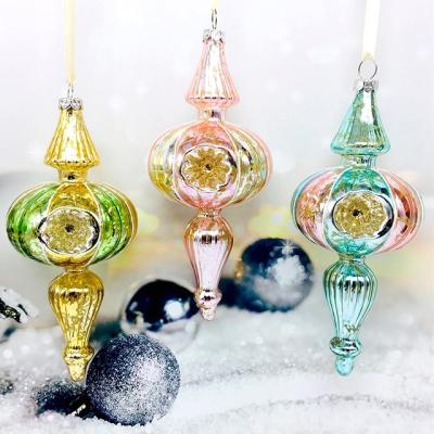 China Antique Holiday Decoration Blown Glass Icicle Decoration for Christmas Tree Decoration for sale