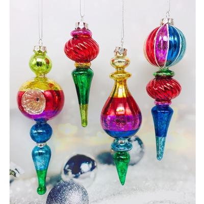 China Decoration for Christmas Vintage Blown Glass Icicle Decoration for Christmas Tree for sale