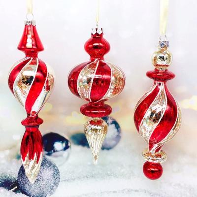 China Holiday Decoration Vintage Glass Ornaments On Trees For Christmas Decoration S/3 for sale