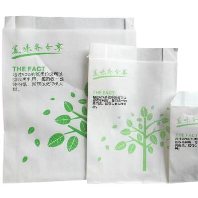 China Wholesale Customized Disposable Food Square Paper Bag Bottom Kraft Paper Bottom Square Bag for sale