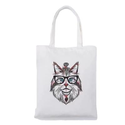 China Customization Korean Wholesale Reusable Canvas Tote Bag Canvas Tote Bag Heavy Duty Reusable Grocery Bags for sale