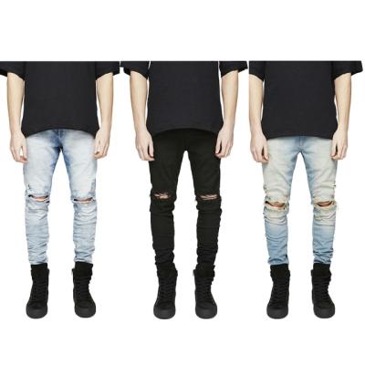 China High street personality ripped design ripped men's high street denim new men's jeans jeans men's jeans tend for sale