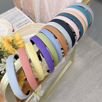 China Women's European Korean simple thin headband fabric solid color fashion candy color sponge handmade headband for sale