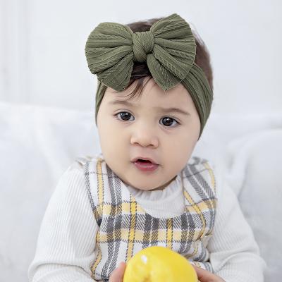 China Environmental friendly. Washable. Reusable. Hot Selling Insti Simple Design Solid Color Bow Cute Baby Cute Baby Main Sale Wrap Customized Girl Baby Nylon Headband for sale