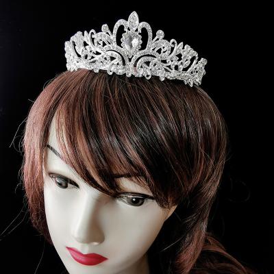 China European Hot Sale Hair Crown Tiara Luxury Crystal Rhinestones Women Bridal Wedding Headband for sale