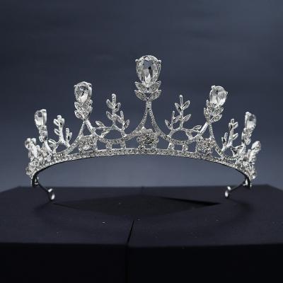 China Hot Selling Bridal Crown Hollow Tiara Bride Headband Wedding Queen Accessories Rhinestone Tiaras Classic Hair Jewelry for sale