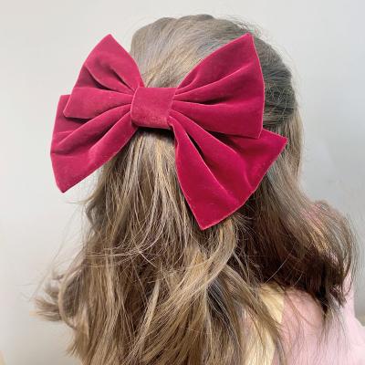 China Sweet Hair Accessories Girl Hair Bowknot Hairpins Bowknot Bow Ties Hair Clips Red Big Hairpin for sale