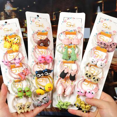 China Children's Hair Ties Rope Elastic New Girl's Head Plastic Rope Children's Hair Ties Cute Colorful Flower Uninjured for sale