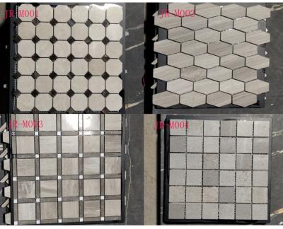 China Square Modern Marble Glass Mosaic Mix Pattern For Wall Tiles for sale