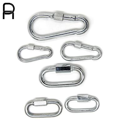 China Durable Multiple Galvanized Stainless Steel Carabiner Hook Chain Link Spring Hook For Rock Climbing for sale