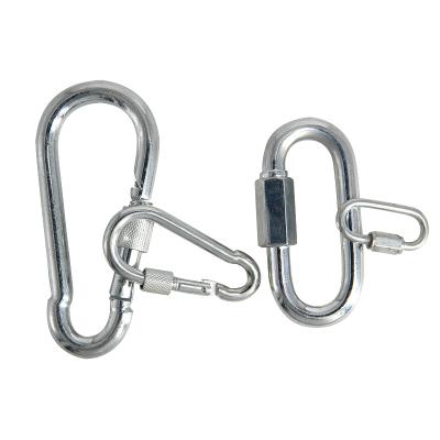 China Durable Stainless Steel Hardware Carabiner Rigging Hook With Eye Hook Safty Spring Hook for sale