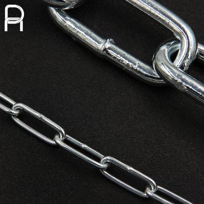 China Good quality din5685c low carbon steel decoration transmission chain galvanized long link chain for sale