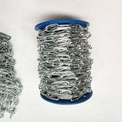 China Multiple Material Features Din5685 Galvanized Double Loop Link Chain 8mm Welded Long Link Chain for sale