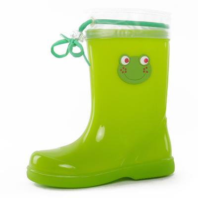 China Tall Girls And Boys Anti-skid Raining Boots Fashion Kids Raining Boots With Adjustable Drawstring for sale