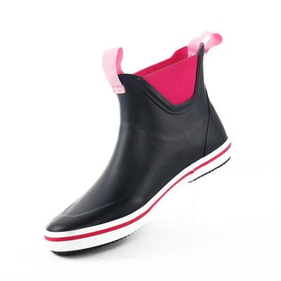 China Lady Anti-Slip Ankle Short Rain Boots Waterproof Wellington Boots Rain Boots for sale