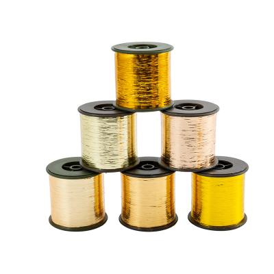 China Manufacturer Dongyang Metallic Yarn Customized Lurex Yarn M Type PET Elastic Gold For Knitting for sale