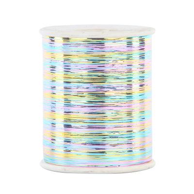 China Manufacturer Metallic Yarn M Type PET Elastic Chinese Rainbow Color for Knitting for sale