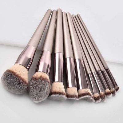 China Angular Blush Professional Travel Handle Eyeshadow Brush Set Private Label Cosmetic Wood Brushes for sale