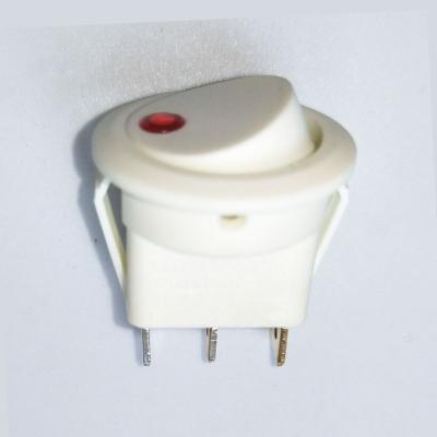 China Metal Electric Toys 12(4) A~125/250VAC Illuminated White Round Push Button Rocker Switches for sale