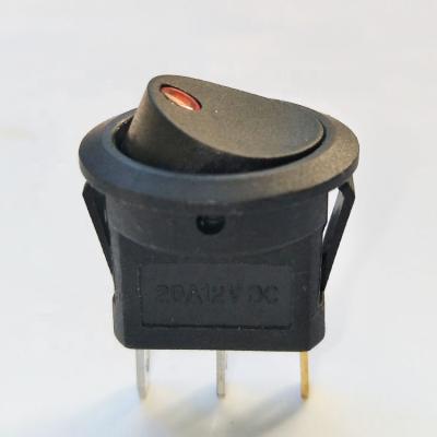 China Metal Electrical Instruments 12(4) A~125/250VAC Round Rocker Switches With Lamp for sale