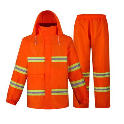 China New Design Road Safety Coverall Vis Reflective Rain Waterproof Windproof Pants Hi Coats Long Waterproof Uniform Rainwear for sale