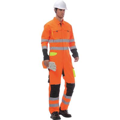 China Industry Strength Mens Safety Coverall Reflective Construction HI Use Worker Workwear Coveralls for sale