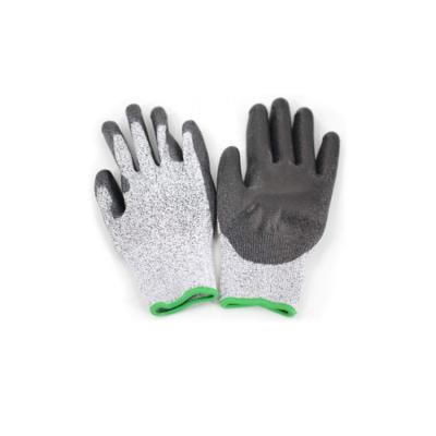 China Factory Wholesale EN388 Stock Cut Production Steel Wire Anti-Slip Cut Resistant Coated Gloves for sale