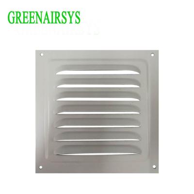 China Contemporary Galvanized Steel Grilles With Fixed Canopy HVAC Square Punched Air Cover Duct Air Conditioning Grille for sale