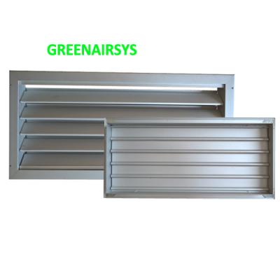 China The blades will blow open when the indoor pressure is greater than the Outdoor Aluminum Gravity Air Pendant Louvered Wind Grill Cover for Wall Exhaust System for sale