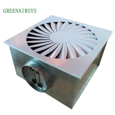 China Hotel 600x600 Mm Swirl Diffuser For Air Conditioning With Plenary Box for sale