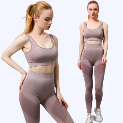 China 2022 New Antibacterial Activewear Yoga Legging Bra Set Yoga Gym Wear Women Seamless Workout Sets Woman Sport Wear for sale