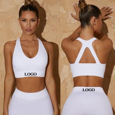 China 2022 Back Bra Sports Bra Cross Running Quick Dry Breathable Wholesale Antibacterial Women Nudity Support Top Yoga Sports for sale