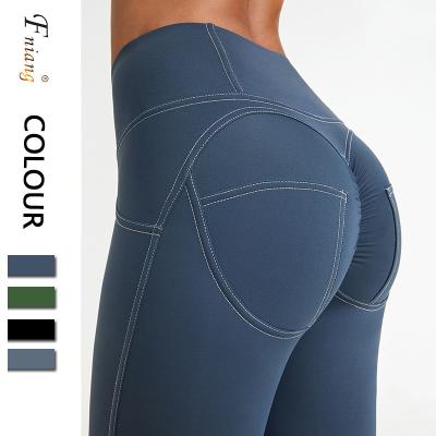 China Antibacterial new fashion high waist butt crack! crack! Push Up Yoga Leggings Soft Stretchy Plus Size Sports Pants Slimming Tights For Fitness for sale