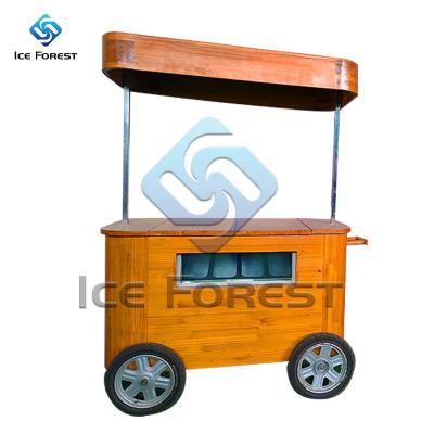 China Perfect defog and defrost wholesale ice cream hand push cart with freezer popsicle display bike tricycle display for sale for sale