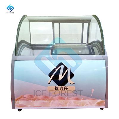 China Single-temperature Refrigerator Supermarket Ice Cream Display Showcase Freezer Ice Cream Freezer Restaurant Upright Display Cabinet for sale