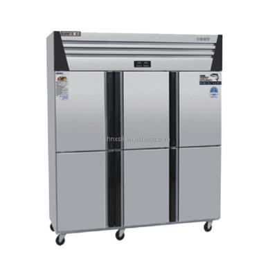 China Double-temperature China manufacture professional upright 2 door refrigerator showcase for kitchen refrigerators and freezers for sale