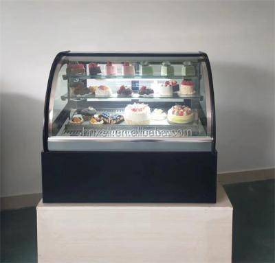 China Continuing Freshness Of Cake Best Sell Second Hand Cake Showcase Refrigerator Pastry Display Refrigerator The Counter With Curved Glass for sale