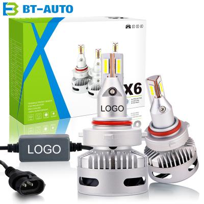 China BULBTEK X6 9006 Car Accessories Automotriz Proyector Bombillos 12V Projector Lens Luces Para Auto LED Headlight Bulb A6 for sale