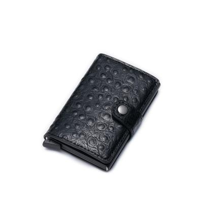 China Low Price Logo Tactical Custom Leather Business RFID PU Men's Soft Metal Credit RFID Wallet Slim Aluminum Card Holders for sale