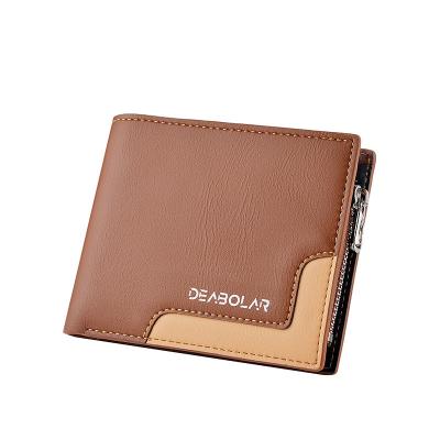 China Standard Size Waterproof High Quality Card Holders Best Small Slim Slim Triple Zipper Money Bag Luxury Coin Wallet Leather Men Customized for sale