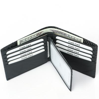 China Minimalistic Custom Men RFID Leather Foldable Tactical Credit Card Blocking Slim Money Clip Forged Real Carbon Fiber Wallet for sale