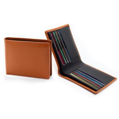 China Waterproof OEM 2022 Premium Luxury Small Credit Card Holder Vera Pelle Slim Men Wallets Genuine Leather Wallet For Man for sale